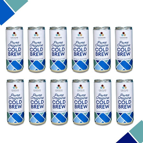 Cold Brew Bio |Café noir glacé | Pack de 12 canettes